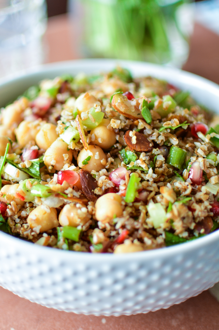 Broken Wheat Salad with Chickpeas