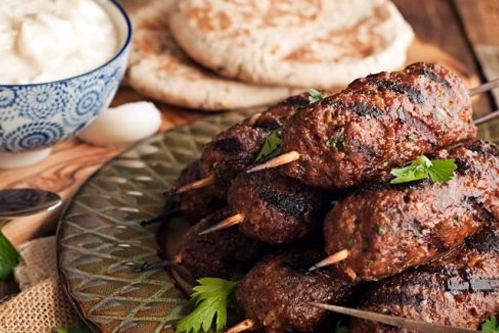 Colocasia Skewers With Yogurt Dip